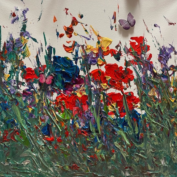 Other - ORIGINAL MIXED MEDIA ACRYLIC WILDFLOWER PAINTING